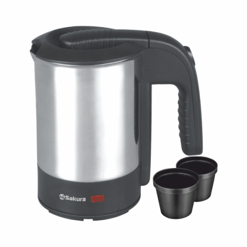 Электрический чайник Sakura SA-2189 (0,5) нерж с 2 стаканами дорож