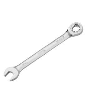 Denzel Ключ комбинированный трещоточный, 15 мм, CrV, матовый хром 14709