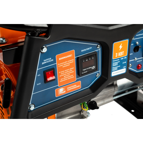 Генератор бензиновый MAXPILER MPG-3000A (3/2,8кВт,7л.с.,алюм,розет2*220В, 12В,циф.дисп, AVR,защ/перегруз)