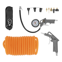 Denzel Компрессор воздушный DL1300, 10 бар, 1,3 кВт 180 л/мин 5 л, с набором аксессуаров 58011