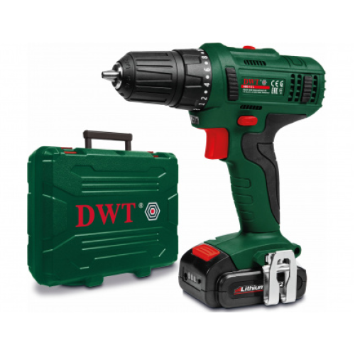 Аккумуляторный шуруповерт DWT ABS 18В LI-ion-2 ВМС, 1.5Aч, 10мм, 45Нм