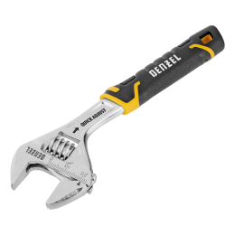 Denzel Ключ разводной, 150 мм (раскрытие до 23 мм), CrV, с быстрым сбросом, кованый, TPR рукоятка 15741