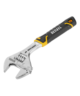 Denzel Ключ разводной, 150 мм (раскрытие до 23 мм), CrV, с быстрым сбросом, кованый, TPR рукоятка 15741 Denzel Ключ разводной, 150 мм (раскрытие до 23 мм), CrV, с быстрым сбросом, кованый, TPR рукоятка 15741