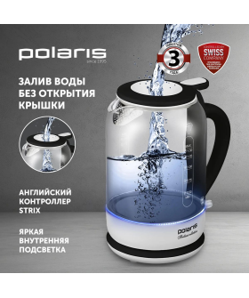 POLARIS Чайник PWK 1753CGL, белый/черный