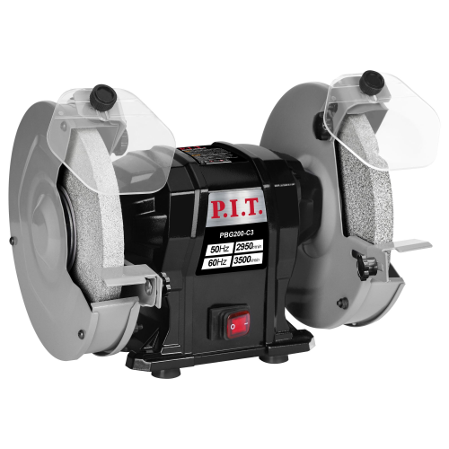 Станок точильный электрич. PBG200-C3  (500Вт, 2950об/мин, Ø200х12,7х20/200х16х20мм, пылезащ.)