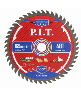P.I.T. Диск пильный по дереву ADVANCE 165x20x1,4 мм, 48T Carbide, зуб TCG 15° (ACTW12-165T48)