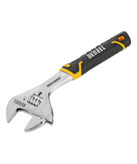 Denzel Ключ разводной, 200 мм (раскрытие до 33 мм), CrV, с быстрым сбросом, кованый, TPR рукоятка 15742 Denzel Ключ разводной, 200 мм (раскрытие до 33 мм), CrV, с быстрым сбросом, кованый, TPR рукоятка 15742