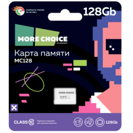 Карта памяти 128Gb Micro-SD More choice Class10 V10 MC128 (Black)