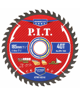 P.I.T. Диск пильный по дереву ADVANCE 185x30x2.0 мм, 40T Carbide, зуб TCG 15° (ACTW12-185T40)