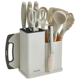 ALPENKOK Набор кухонных ножей и аксессуаров, 19 предметов AK-2121 бежевый гранит