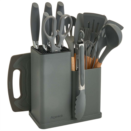 Набор кухонных ножей и аксессуаров, 19 предметов ALPENKOK AK-2122 серый
