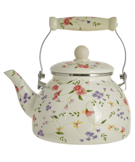 METALLONI Чайник 3 л эмалированный с керамической ручкой EM-1336 "Флориана" METALLONI Чайник 3 л эмалированный с керамической ручкой EM-1336 "Флориана"