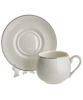 BEATRIX Набор чайный 4 предмета: 2 чашки (240 мл) + 2 блюдца Ф5-046Р/2 "Lotus" в подарочной коробке