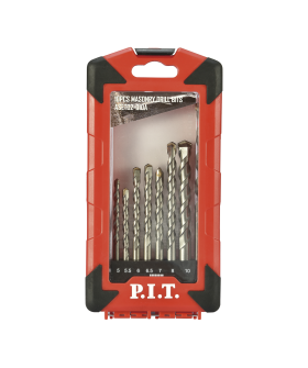 P.I.T. Набор сверл по бетону10 шт, 3,0 - 12,0мм, кейс (ASET02-010A)