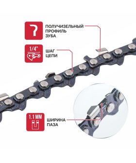 P.I.T. Цепь пильная для цепных пил ADVANCE 1/4"-1,1-28, шина 4", для PKE20H-100A (ASCH01-0428R)