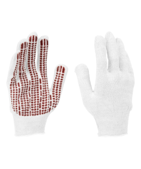 Сибртех Перчатки трикотажные, х/б, ПВХ-гель Протектор, для точных работ, 13 класс 68203