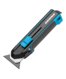 Gross Нож-скребок выдвижной, 19мм, сменное лезвие, SK2, 5 запас. лезвий, алюмин. корпус 78890 Gross Нож-скребок выдвижной, 19мм, сменное лезвие, SK2, 5 запас. лезвий, алюмин. корпус 78890