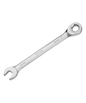 Denzel Ключ комбинированный трещоточный, 12 мм, CrV, матовый хром 14706