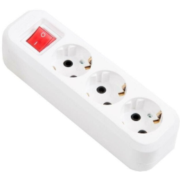 UNIVersal Колодка 3 гн. с/з с выкл. AБС-пластик (еврослот)