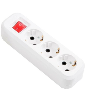 UNIVersal Колодка 3 гн. с/з с выкл. AБС-пластик (еврослот)