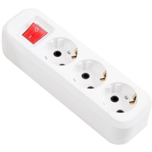 Колодка "UNIVersal" 3 гн. с/з с выкл. AБС-пластик (еврослот)