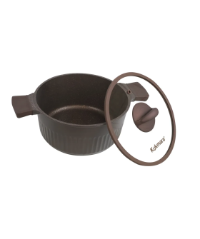 KUKMARA Кастрюля 4,2л со стеклянной крышкой, АП линия Stella (mokko) ксм42а
