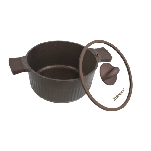 Кастрюля 4,2л со стеклянной крышкой, АП линия Stella (mokko) ксм42а