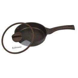 Кукмара Сковорода 280мм с ручкой,со стеклянной крышкой, АП линия Stella(mokko) ссм281а