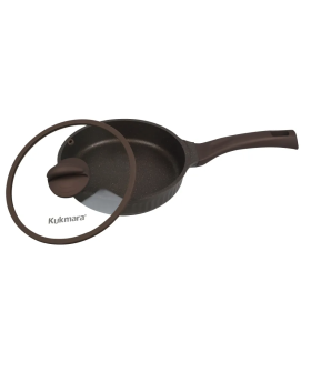 Кукмара Сковорода 280мм с ручкой,со стеклянной крышкой, АП линия Stella(mokko) ссм281а