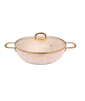 Кукмара Сотейник 300/85мм с ручками , со стеклянной крышкой, АП линия Грация (белый/золото) сгбз308а Кукмара Сотейник 300/85мм с ручками , со стеклянной крышкой, АП линия Грация (белый/золото) сгбз308а