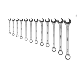 Matrix Набор ключей комбинированных 6-22 мм, 12 шт., кованые, матовый хром 15411