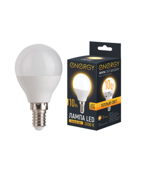 Energy Лампа светодиодная LED G45-10-E14-3000 (10Вт/75Вт) 109318-SK