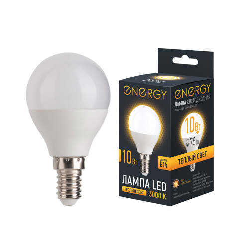 Лампа светодиодная Energy LED G45-10-E14-3000 (10Вт/75Вт) 109318-SK