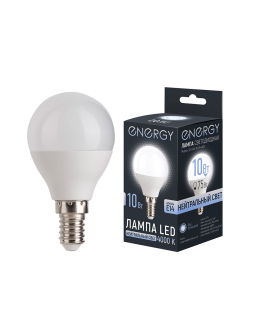 Energy Лампа светодиодная LED G45-10-E14-4000. 109319-SK