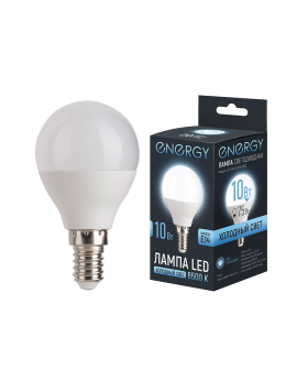 Energy Лампа светодиодная LED G45-10-E14-6500. 109320-SK