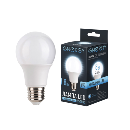 Energy Лампа светодиодная LED А60-8-E27-6500. 109306-SK