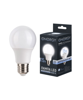 Energy Лампа светодиодная LED А60-15-E27-4000. 109311-SK