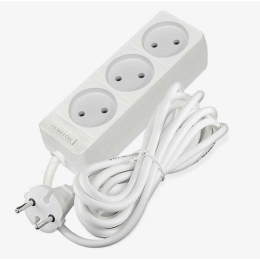 Удлинитель бытовой DOMTOK (ЛИДЕР) 3 гнезда, ПВС 2*0,75, 2,2кВт, б/з 3м