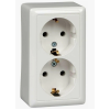 Розетка 2-мест. отк. уст. с з/к RA 16-238-Б