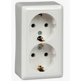 Розетка 2-мест. отк. уст. с з/к RA 16-238-Б