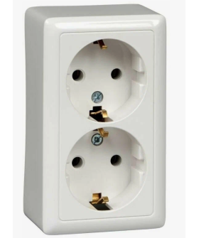 Розетка 2-мест. отк. уст. с з/к RA 16-238-Б