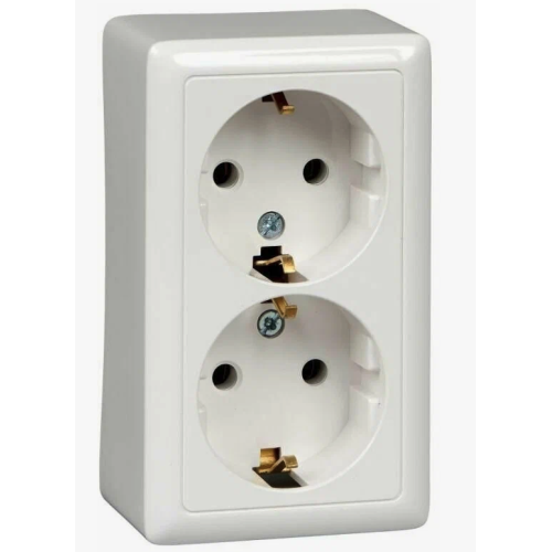 Розетка 2-мест. отк. уст. с з/к RA 16-238-Б