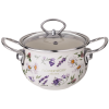 Кастрюля Agness Эмалированная Со Стеклянной Крышкой Серия Flower Story, 1,5 Л Диа. 16См 943-095