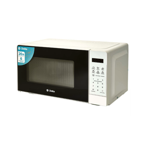 Микроволновая печь 700 Вт, 20 л DELTA DL-90L20 белая, LED-дисплей, 6 автопрограмм