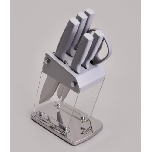 Набор Ножей Agness На Пластиковой Подставке, 7 Предметов. 911-783