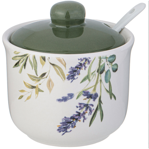 Сахарница С Ложкой Agness Лаванда 10*9,5 См 300 Мл 358-2161