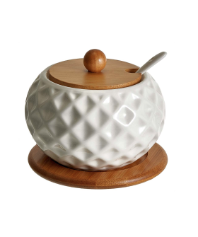 ALPENKOK Сахарница (450 мл) с ложкой на бамбуковой подставке AK5-0012