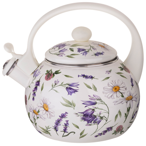 Чайник Agness Эмалированный Со Свистком Серия Flower Story, 2,2 Л 943-094