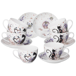 Lefard Чайный Набор Лавандовые Коты На 6 Пер. 12 Пр. 275 Мл 425-173