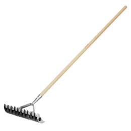 Palisad Грабли двусторонние аэраторные, стальные, зубъя 11/21шт, 340 мм, деревянный черенок, BASE 61816